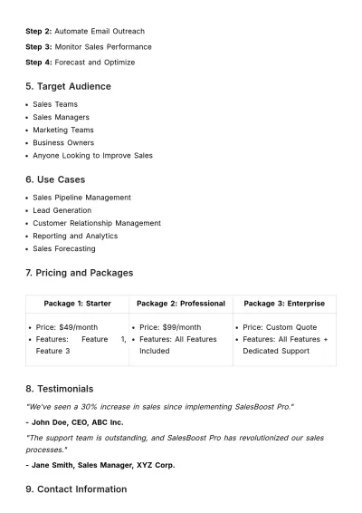 Free Marketing Product Brochure Outline Template to Edit Online