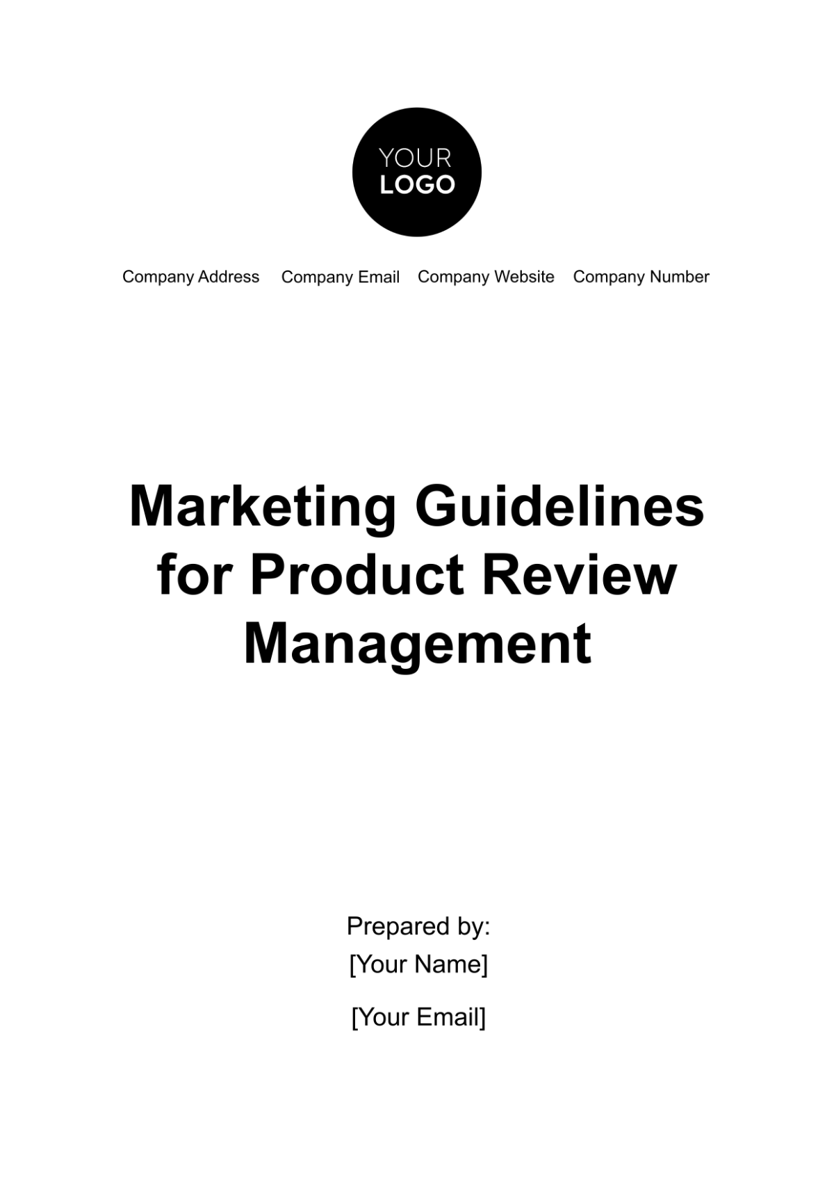 Free Marketing Guidelines for Product Review Management Template