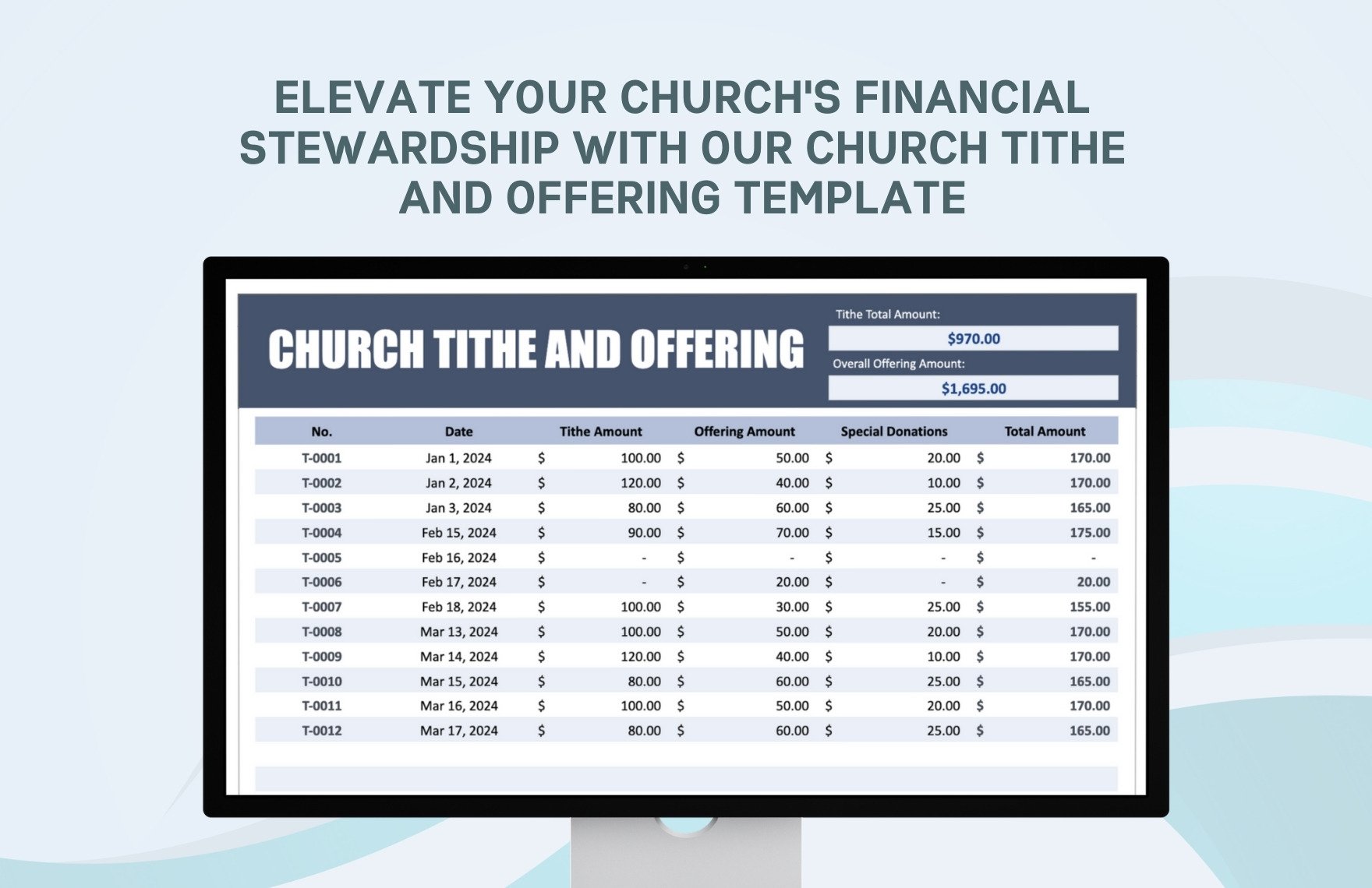Church Tithe and Offering Template