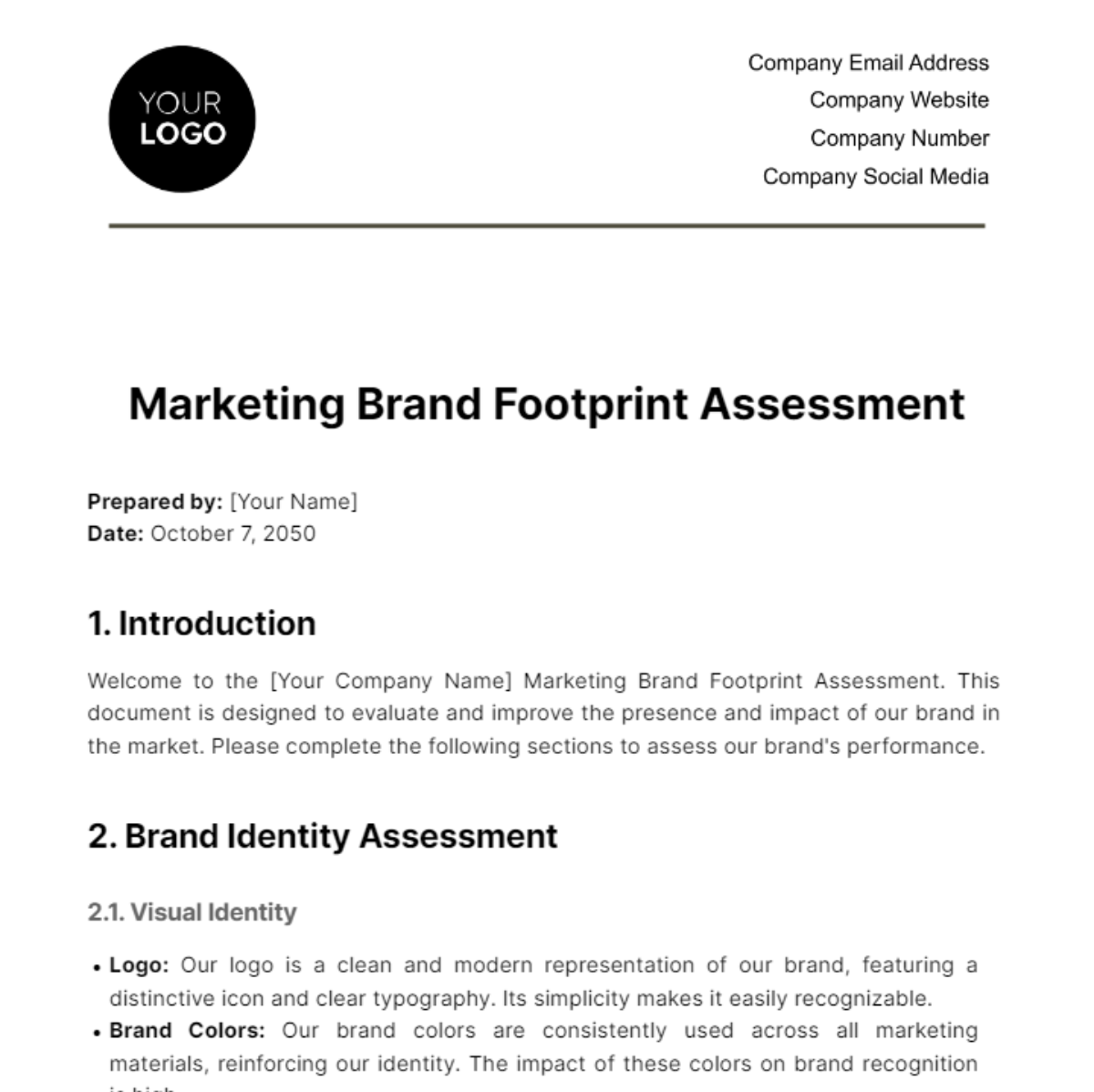 Marketing Brand Footprint Assessment Template