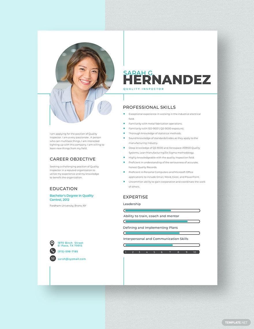 Quality Inspector Resume