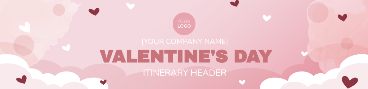 Valentine's Day Itinerary Header Template