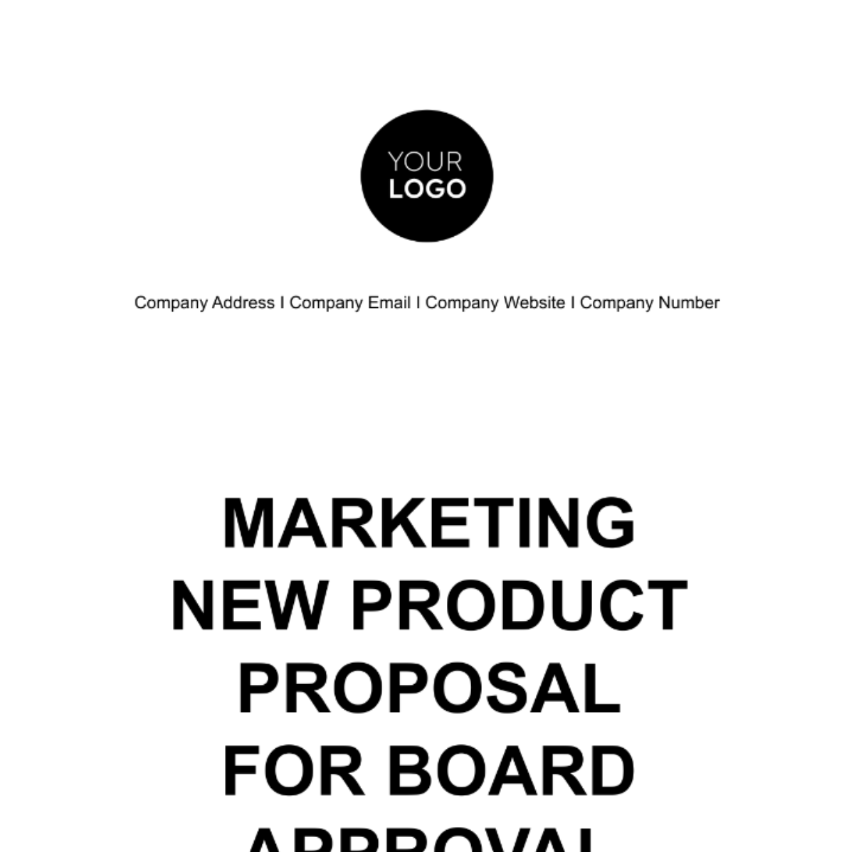 Marketing New Product Proposal for Board Approval Template
