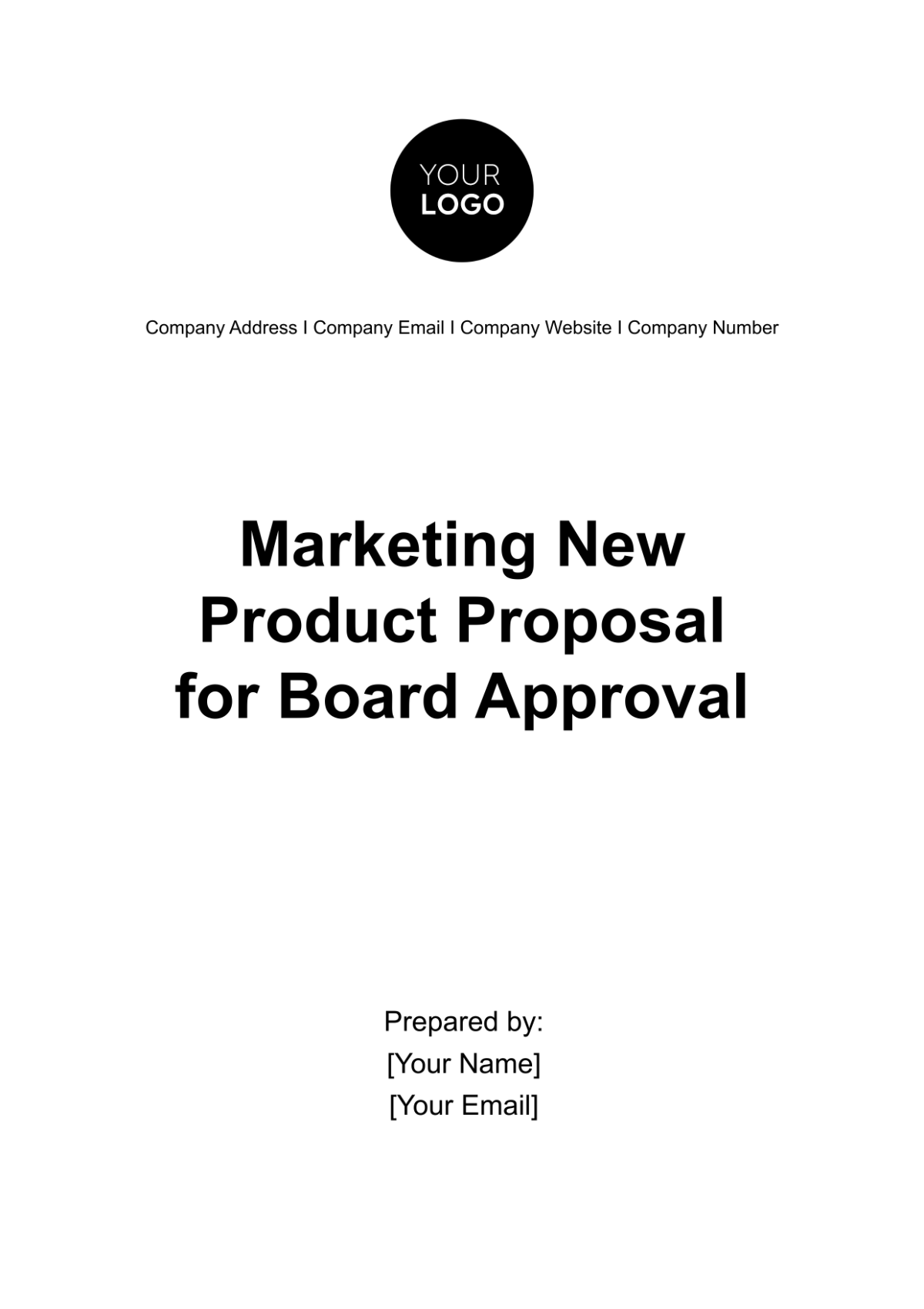 Free Marketing New Product Proposal for Board Approval Template