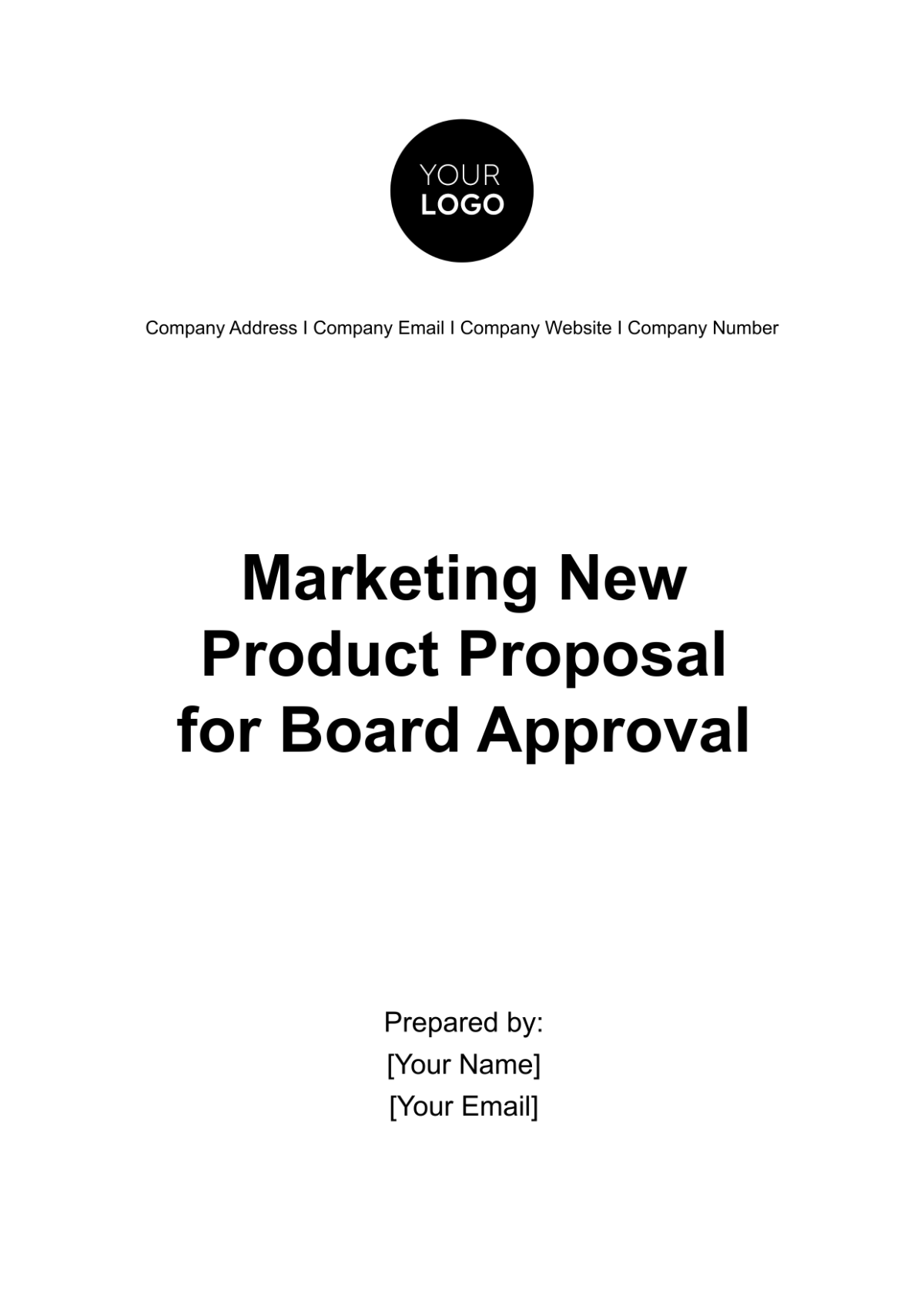 Marketing New Product Proposal for Board Approval Template - Edit Online & Download