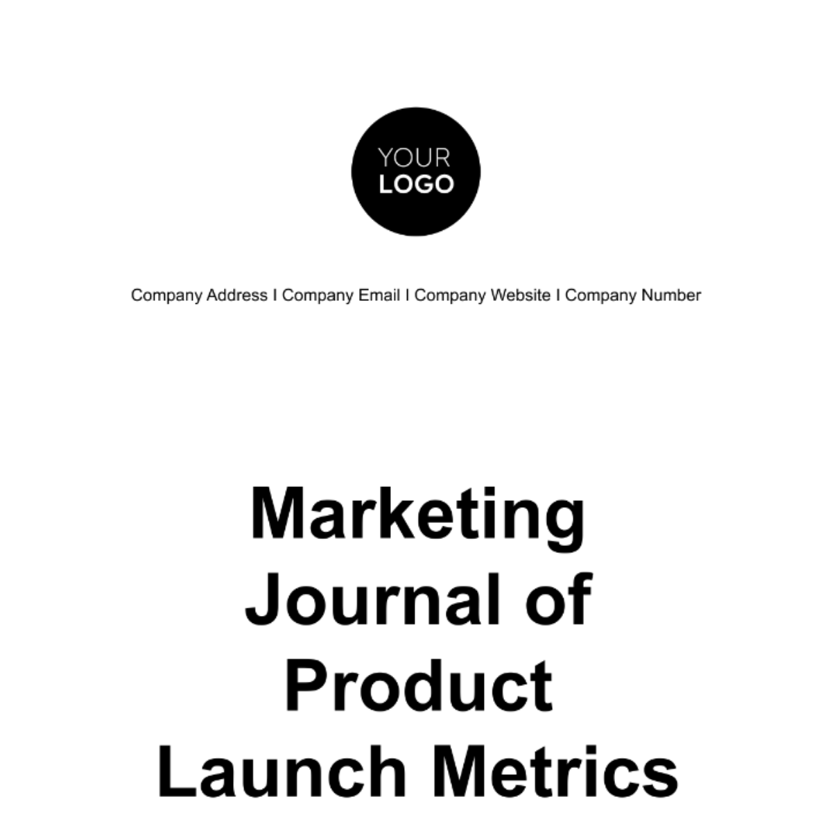 Marketing Journal of Product Launch Metrics Template