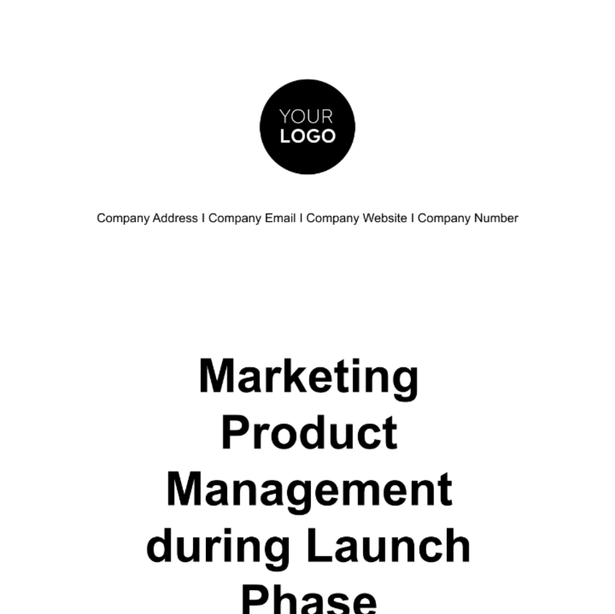 Marketing Product Management during Launch Phase Template