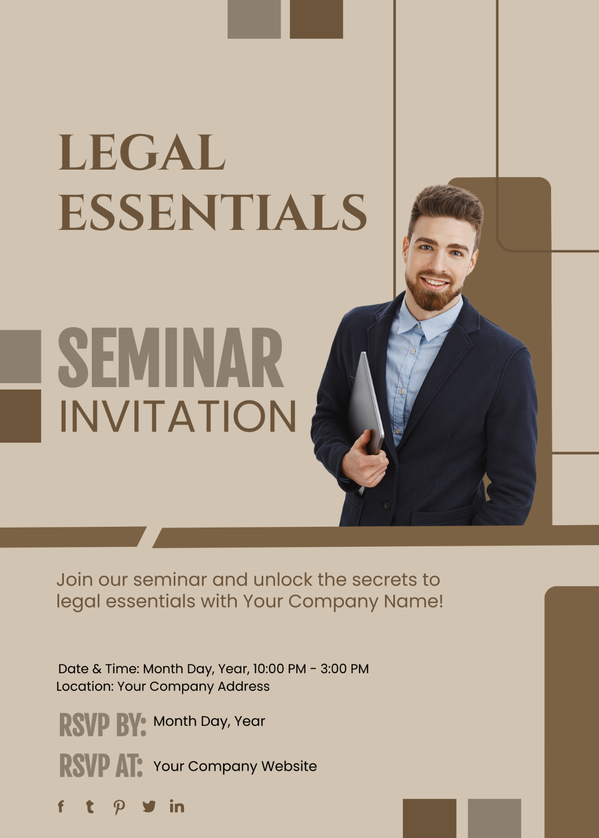Legal Essentials Seminar Invitation Card Template