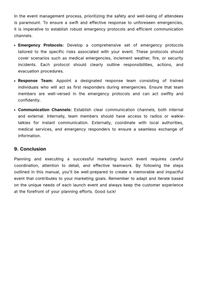 Free Marketing Launch Event Management Manual Template to Edit Online