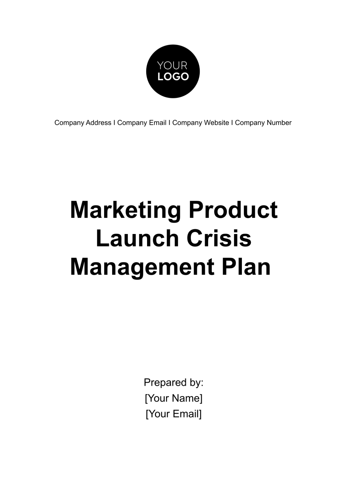 Marketing Product Launch Crisis Management Plan Template