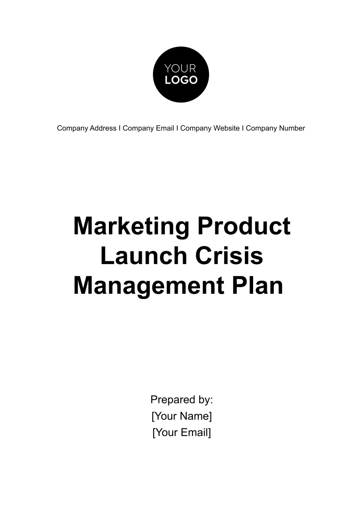 Marketing Product Launch Crisis Management Plan Template - Edit Online & Download