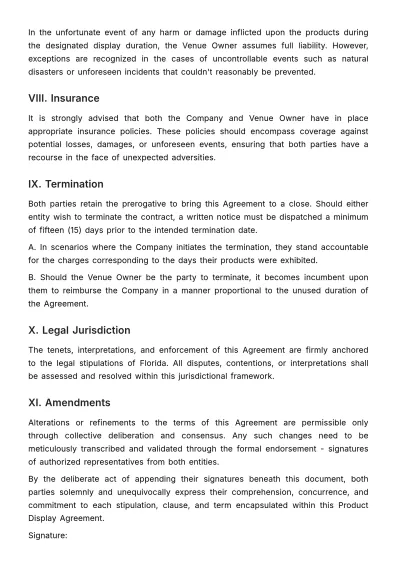 Free Marketing Product Display Agreement Template to Edit Online