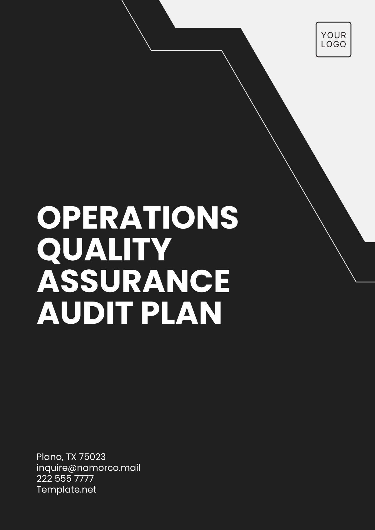 Operations Quality Assurance Audit Plan Template