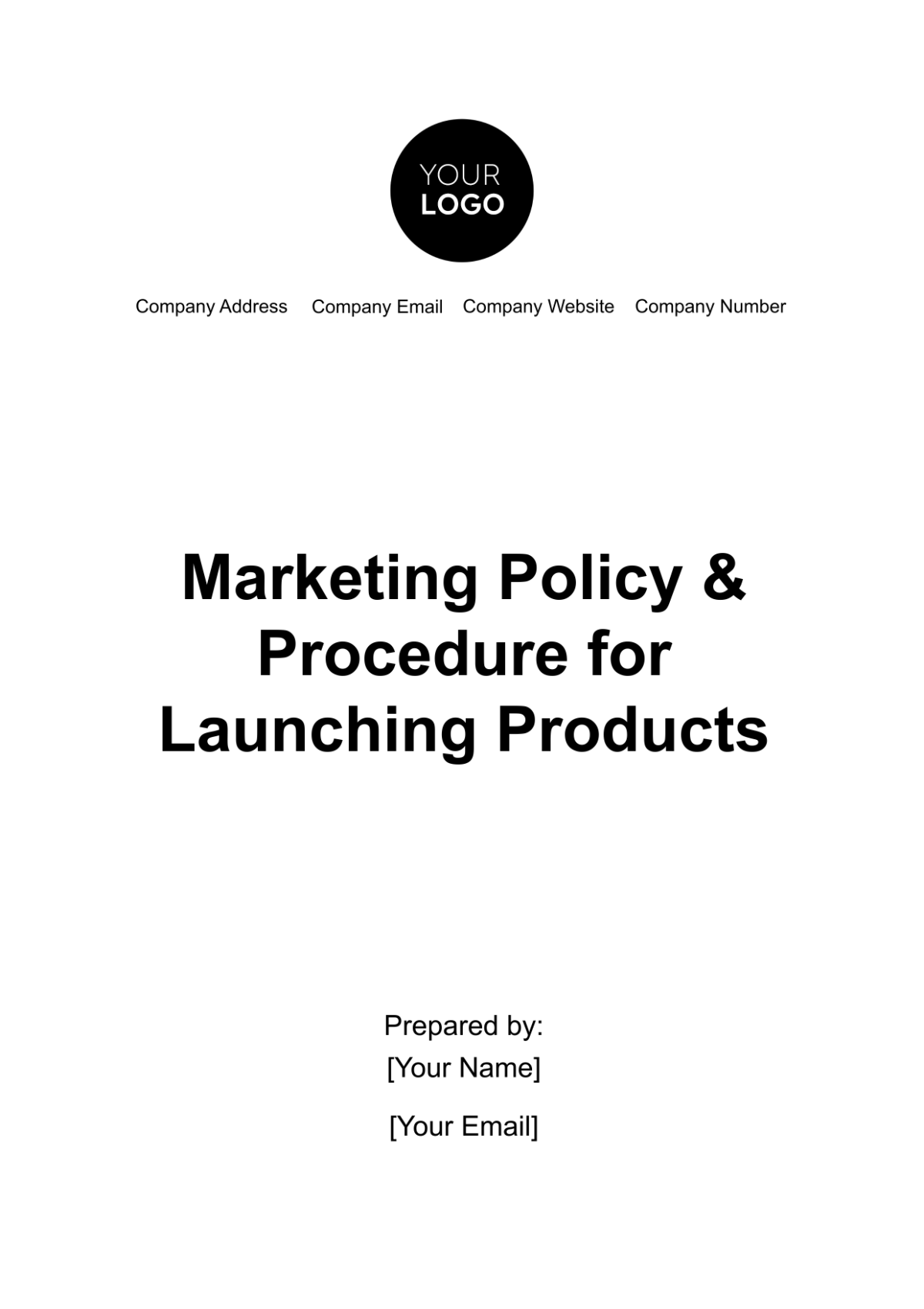 Marketing Policy & Procedure for Launching Products Template - Edit Online & Download