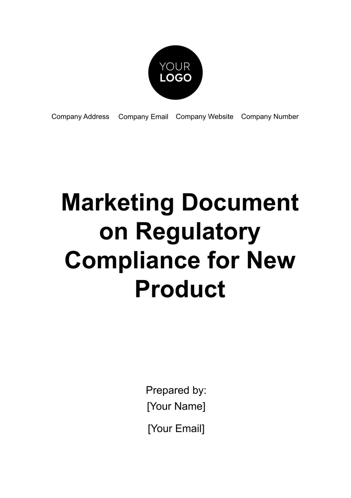 Marketing Document on Regulatory Compliance for New Product Template