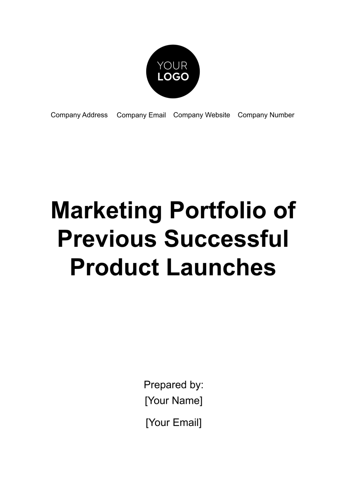 Free Marketing Portfolio of Previous Successful Product Launches Template