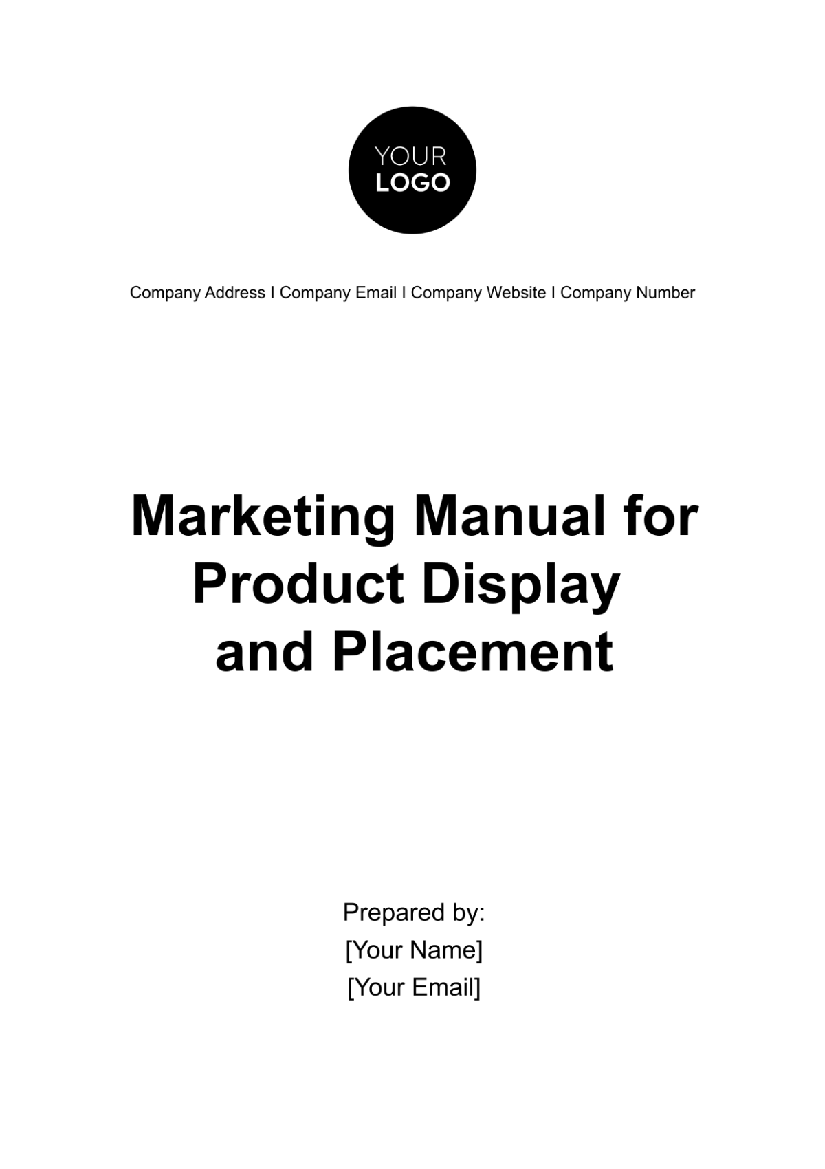 Marketing Manual for Product Display and Placement Template - Edit Online & Download