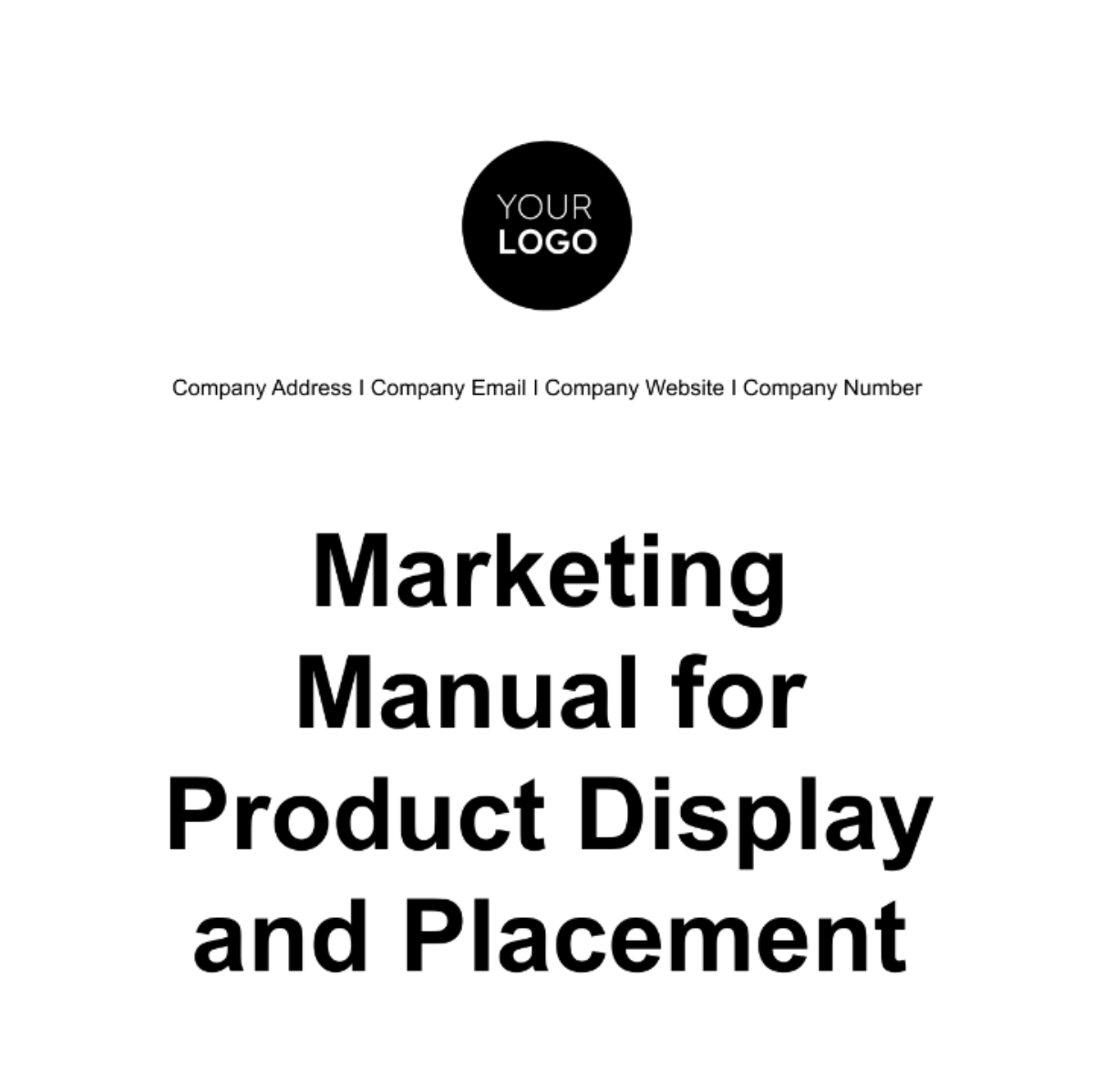 Marketing Manual for Product Display and Placement Template