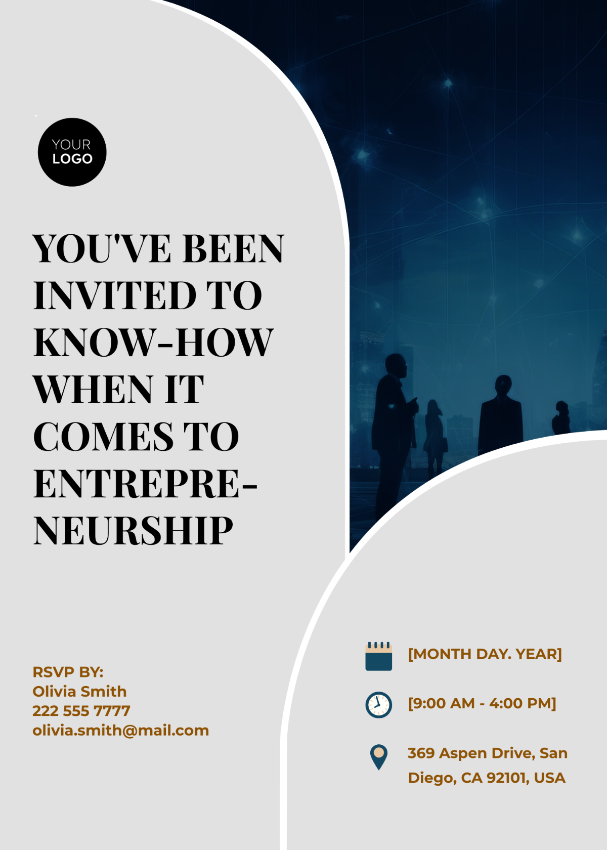 Entrepreneurship Workshop Invitation Card Template - Edit Online & Download