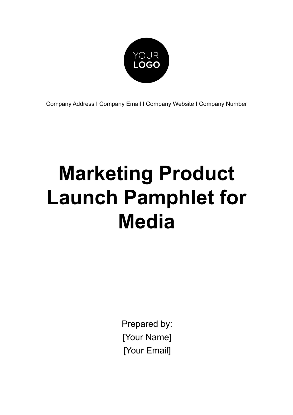 Marketing Product Launch Pamphlet for Media Template