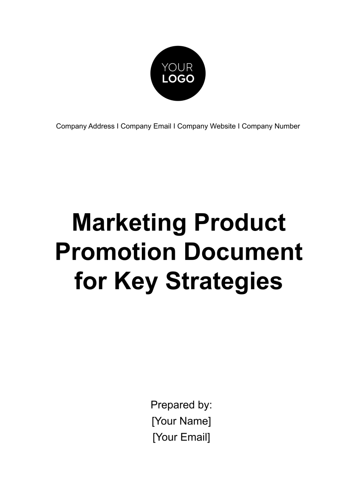 Marketing Product Promotion Document for Key Strategies Template - Edit Online & Download