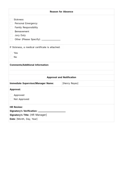 Free Operations Absence Report Slip Template to Edit Online