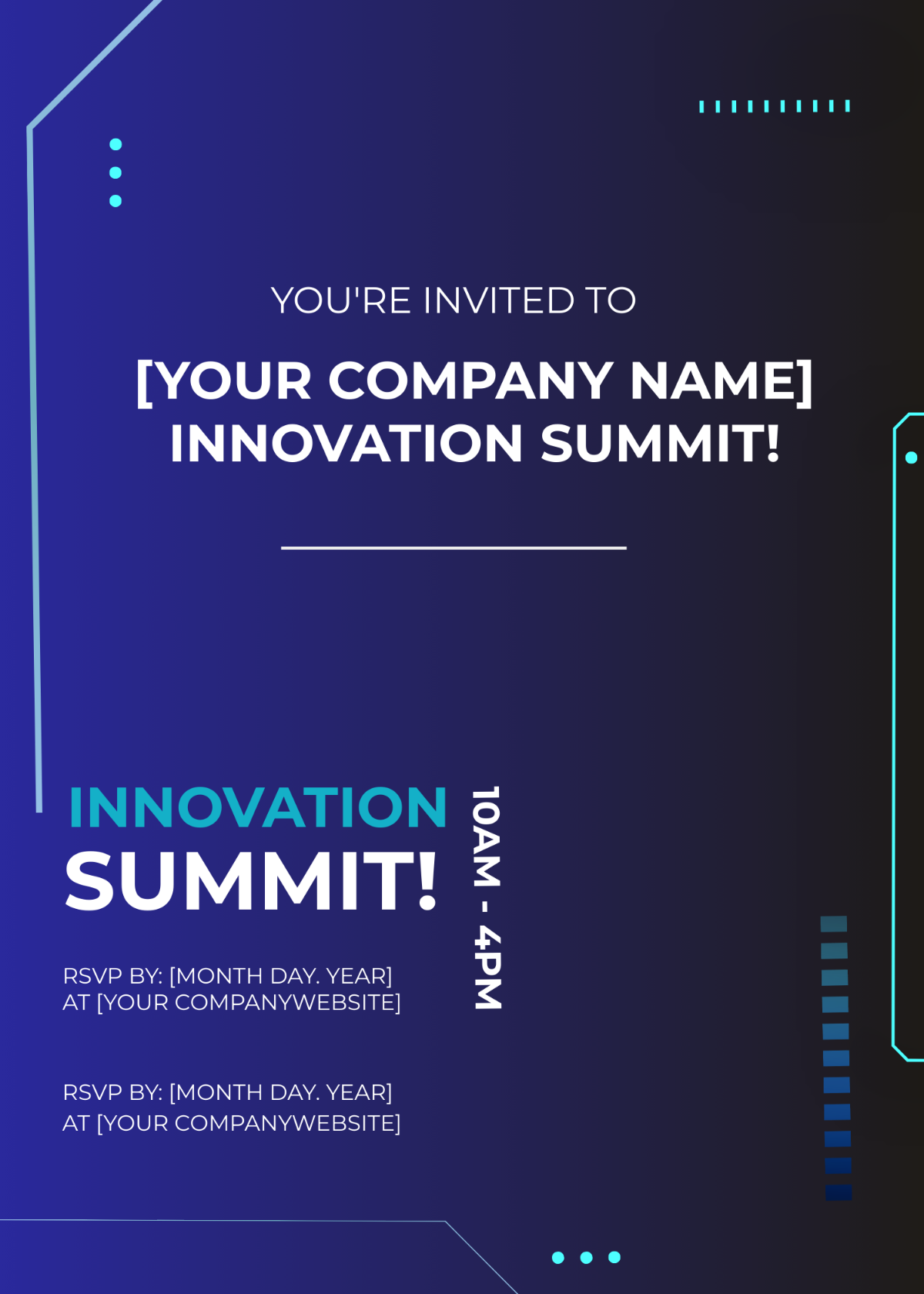 Free Innovation Summit Invitation Card Template
