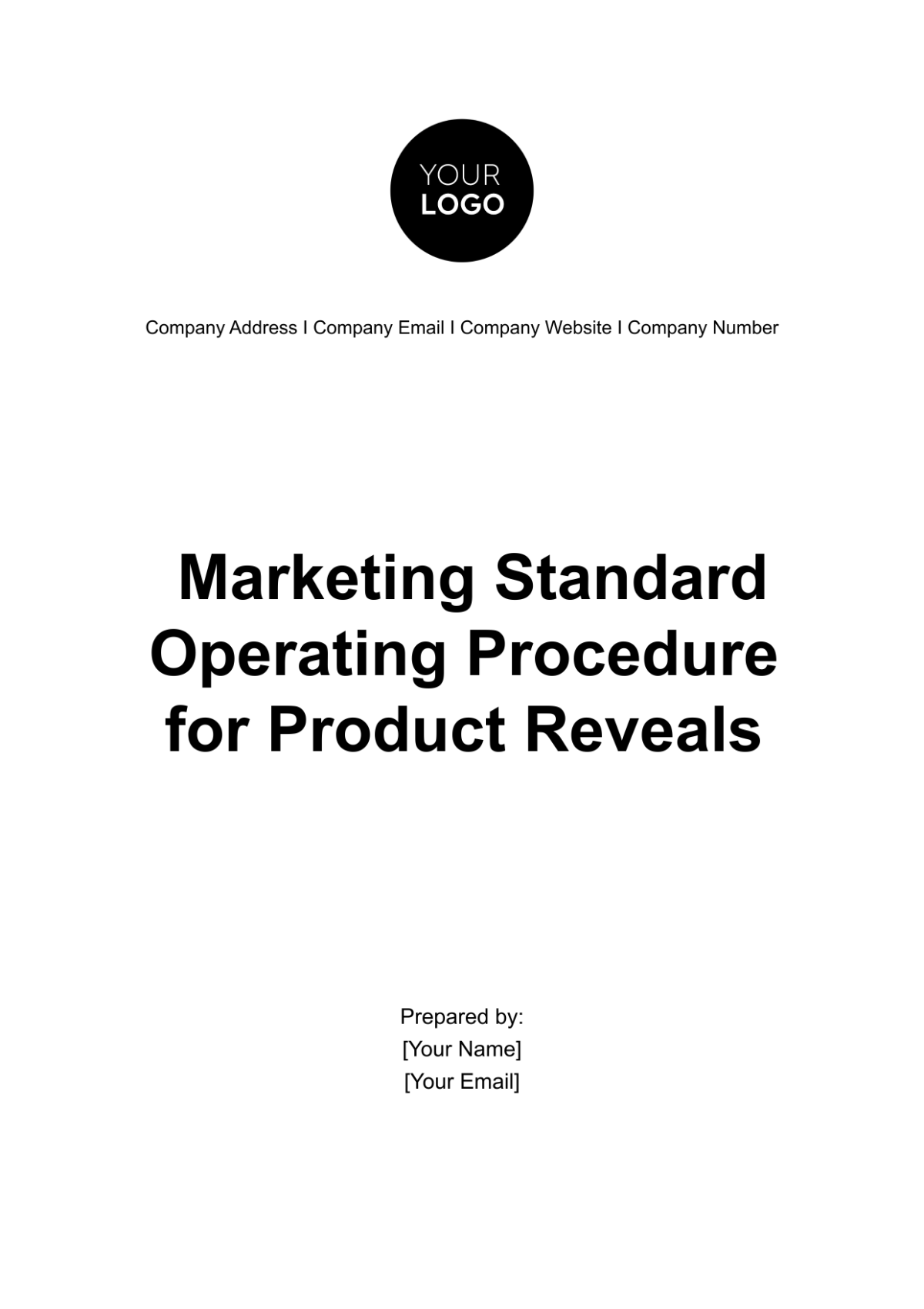 Marketing Standard Operating Procedure for Product Reveals Template - Edit Online & Download