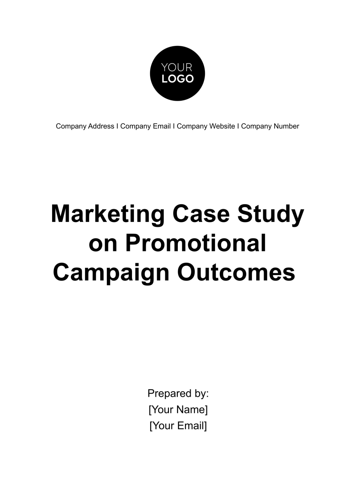 Marketing Case Study on Promotional Campaign Outcomes Template
