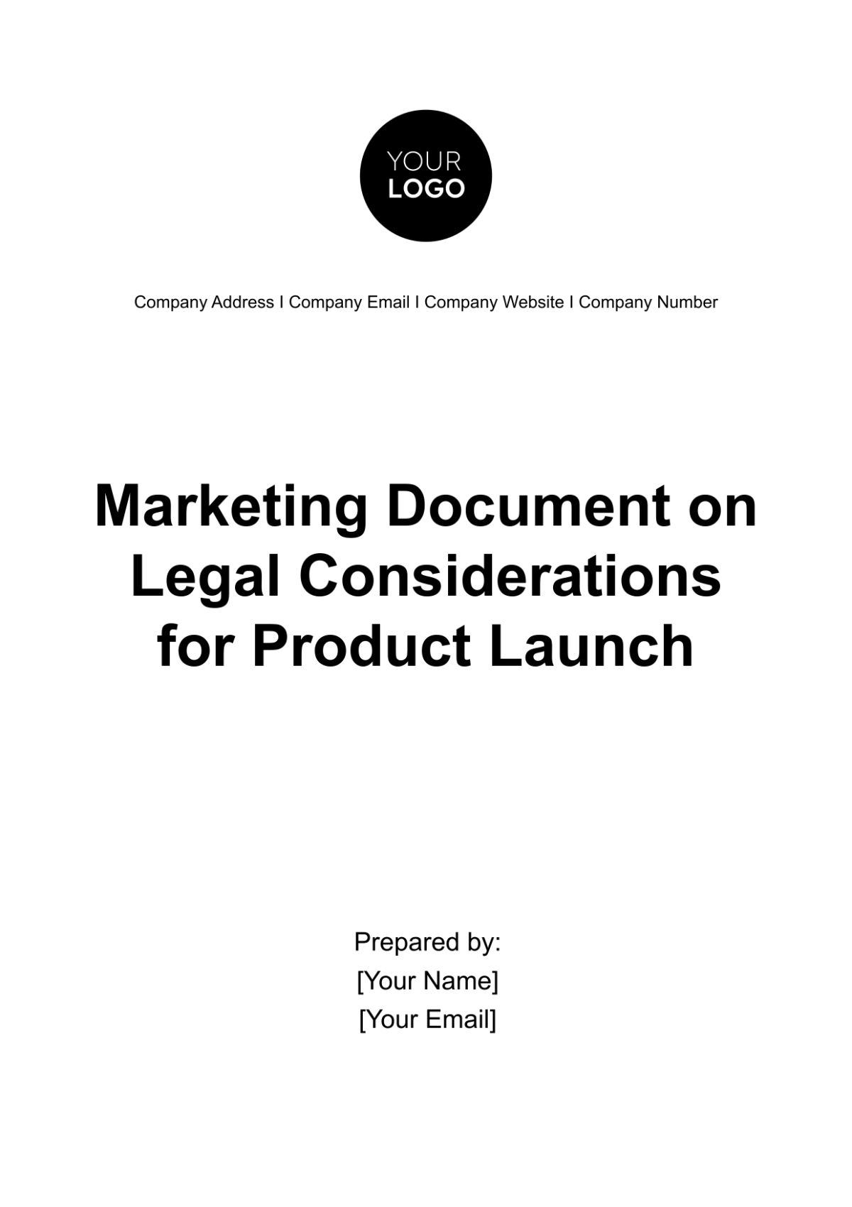 Marketing Document on Legal Considerations for Product Launch Template