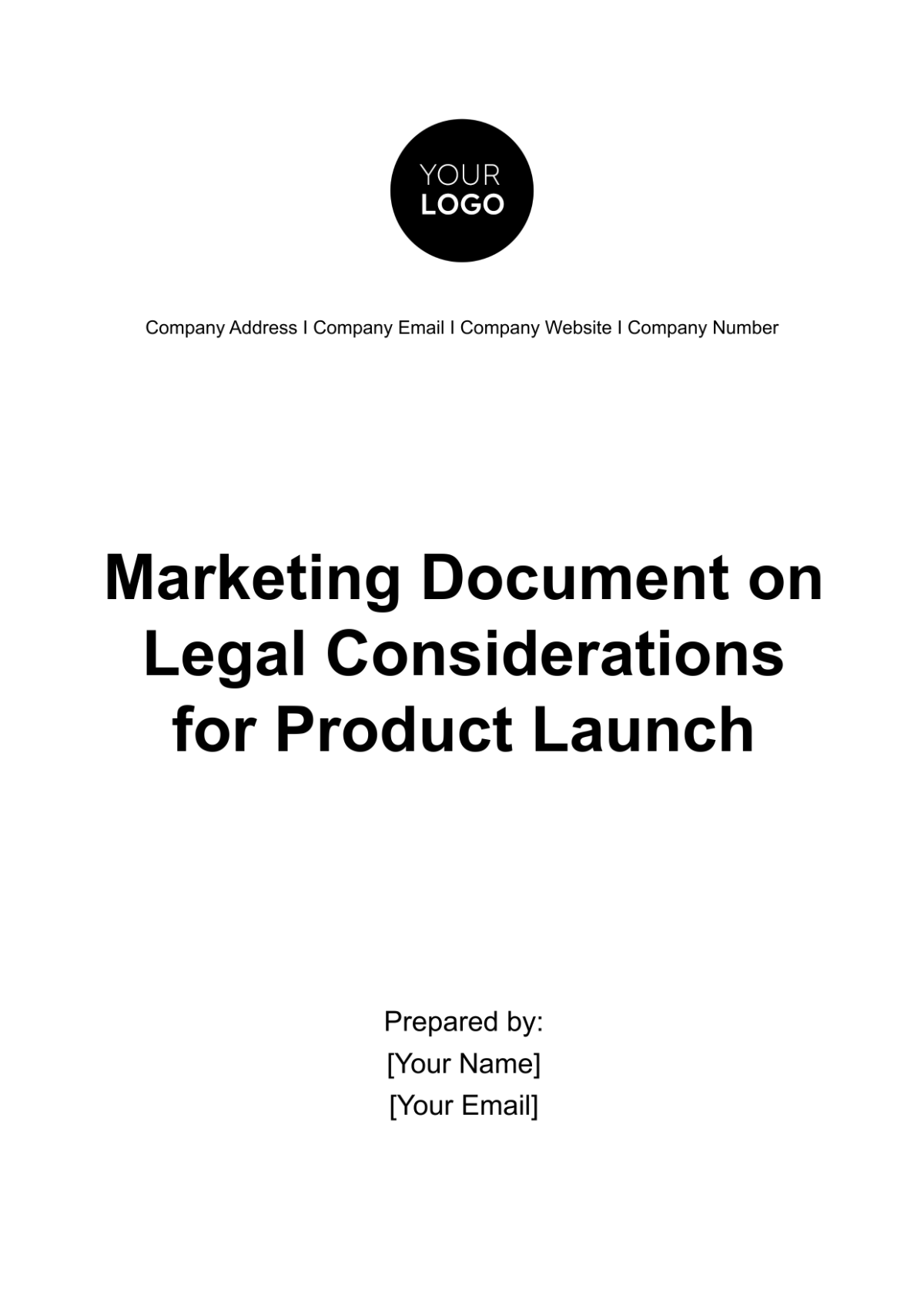 Marketing Document on Legal Considerations for Product Launch Template - Edit Online & Download