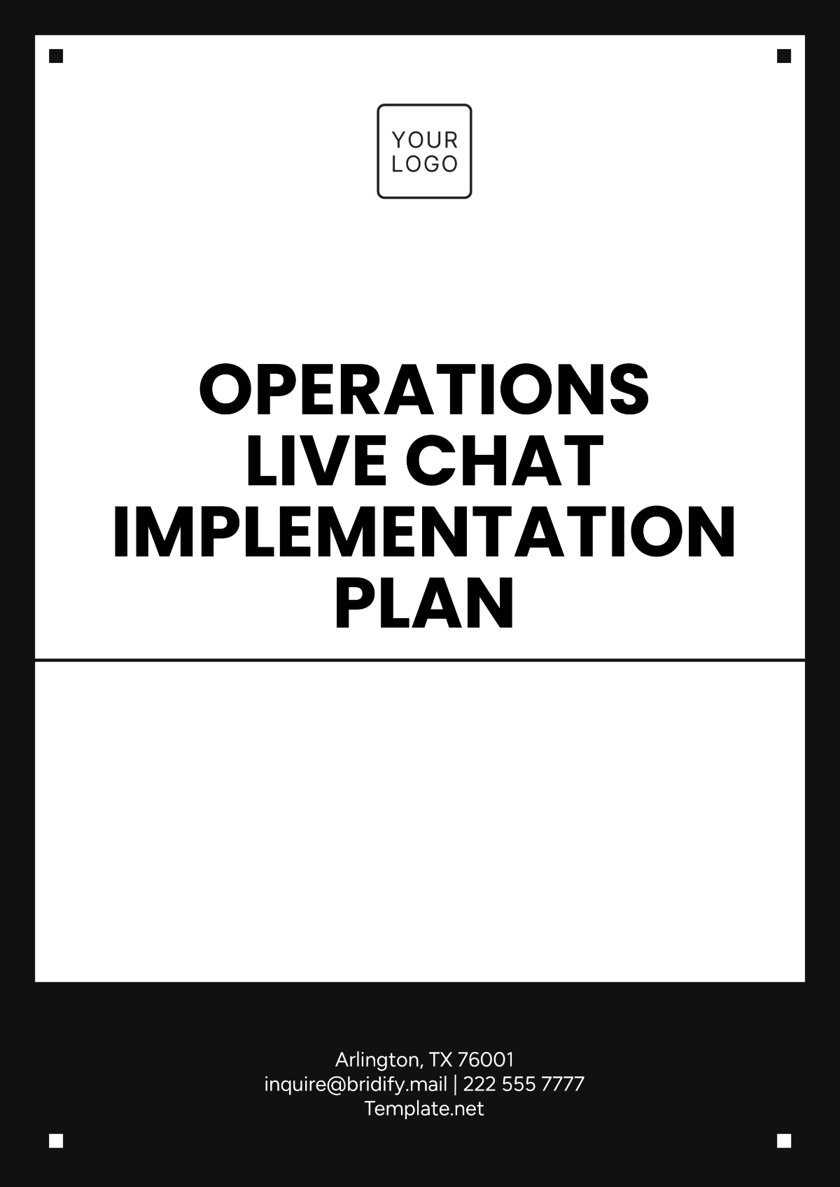 Operations Live Chat Implementation Plan Template