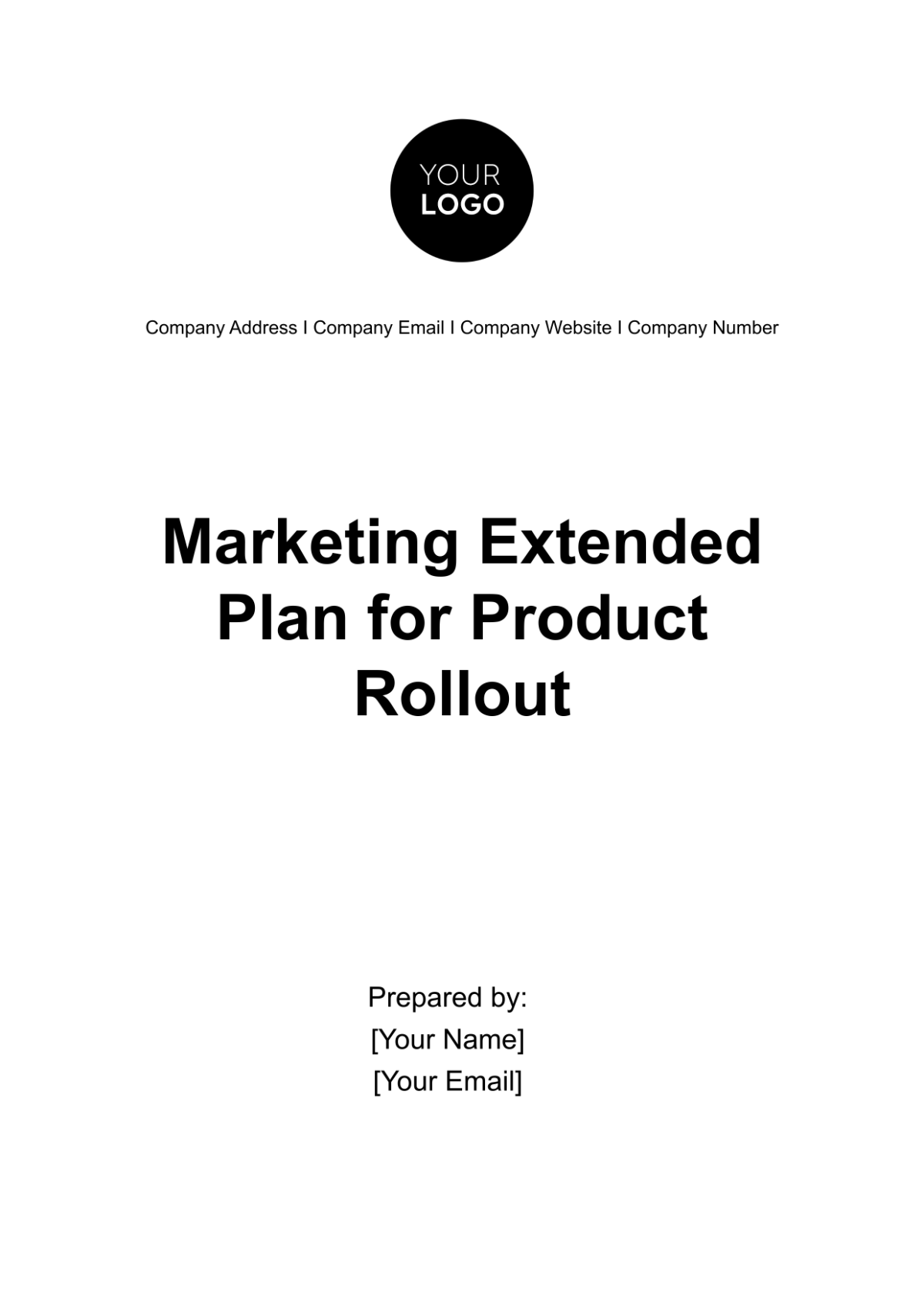Marketing Extended Plan for Product Rollout Template