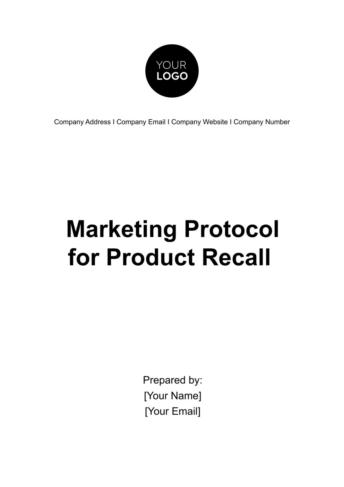 Marketing Protocol for Product Recall Template - Edit Online & Download