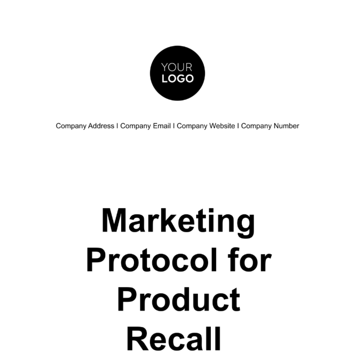 Marketing Protocol for Product Recall Template - Edit Online & Download 