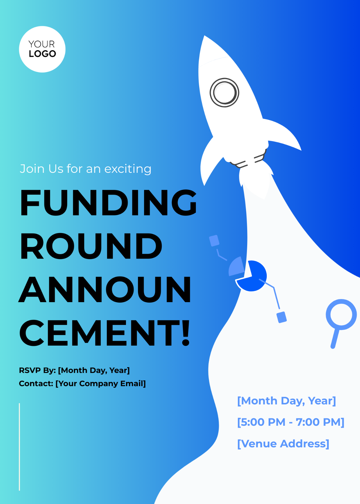 Funding Round Announcement Invitation Card Template