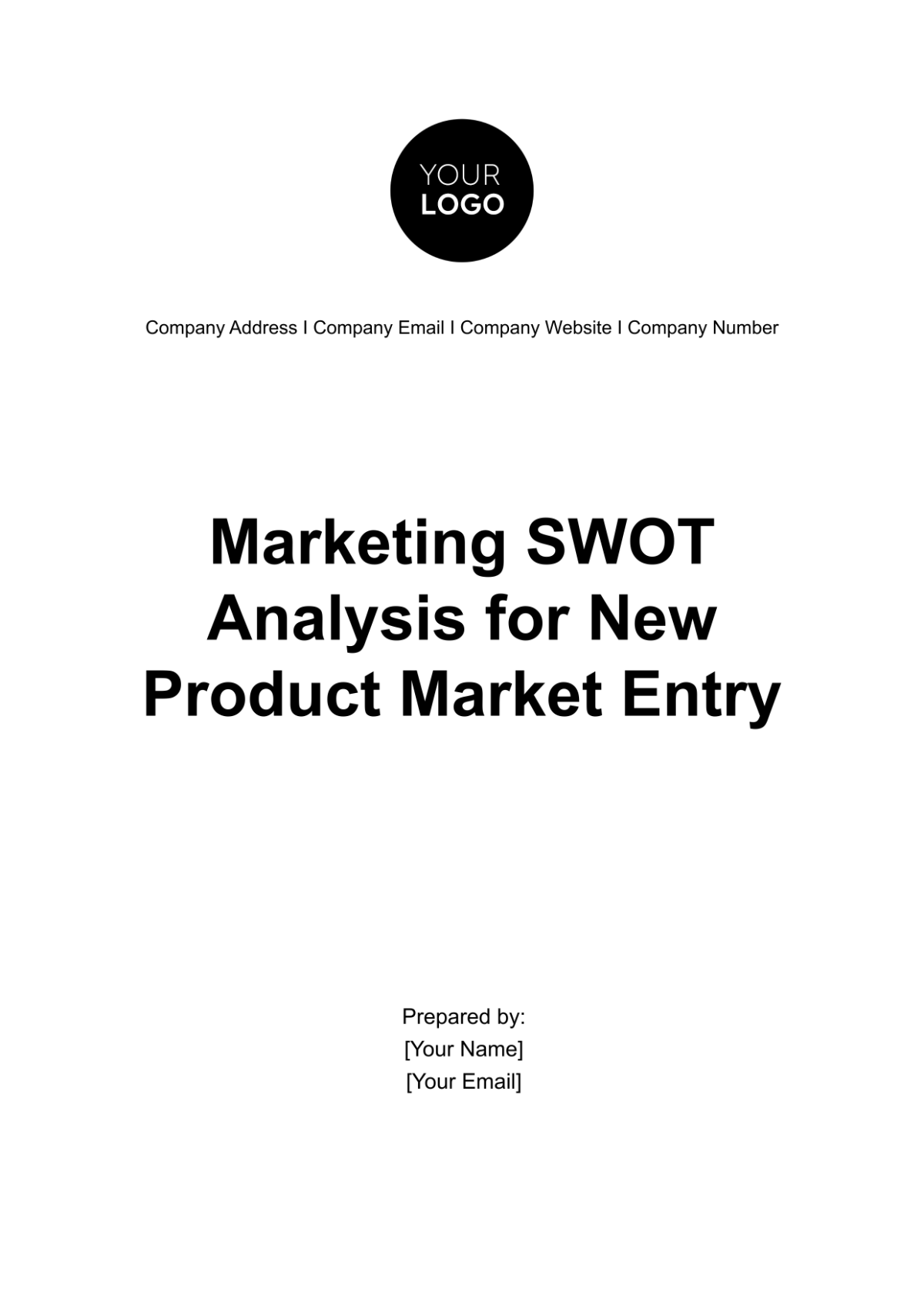Free Marketing SWOT Analysis for New Product Market Entry Template