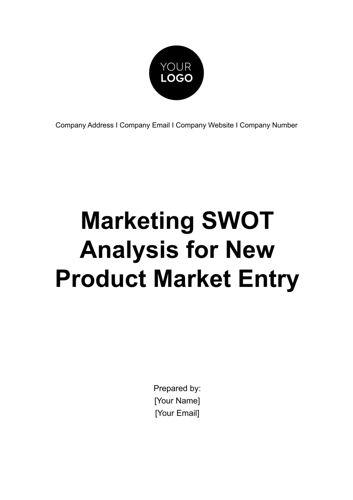 Marketing SWOT Analysis for New Product Market Entry Template - Edit Online & Download