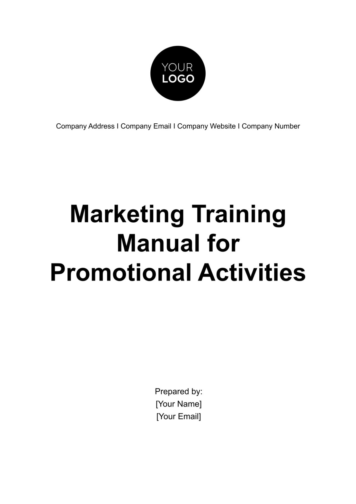Free Marketing Training Manual for Promotional Activities Template