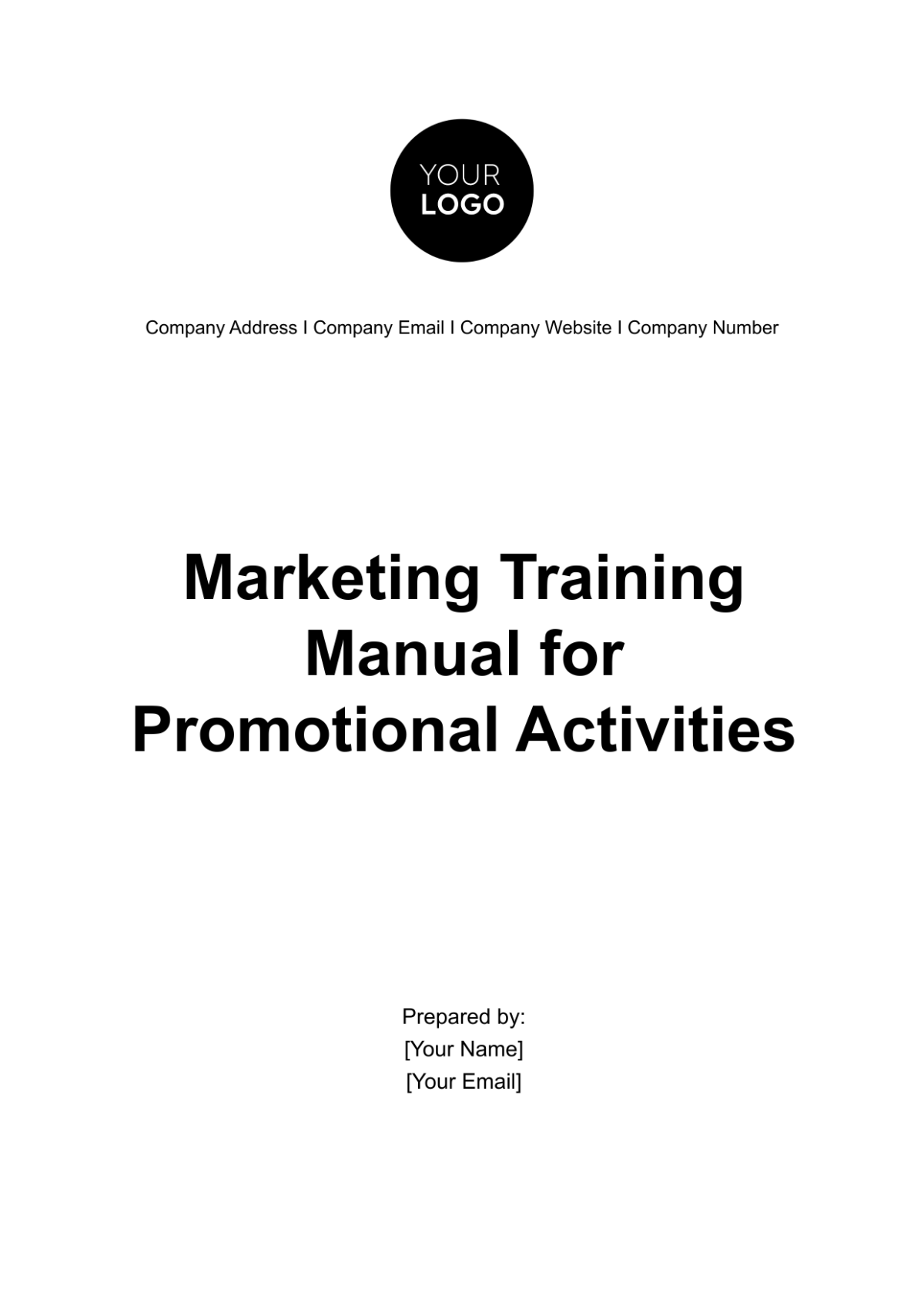 Marketing Training Manual for Promotional Activities Template - Edit Online & Download