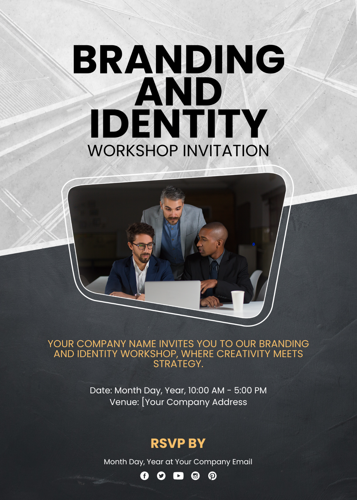 Free Branding and Identity Workshop Invitation Card Template