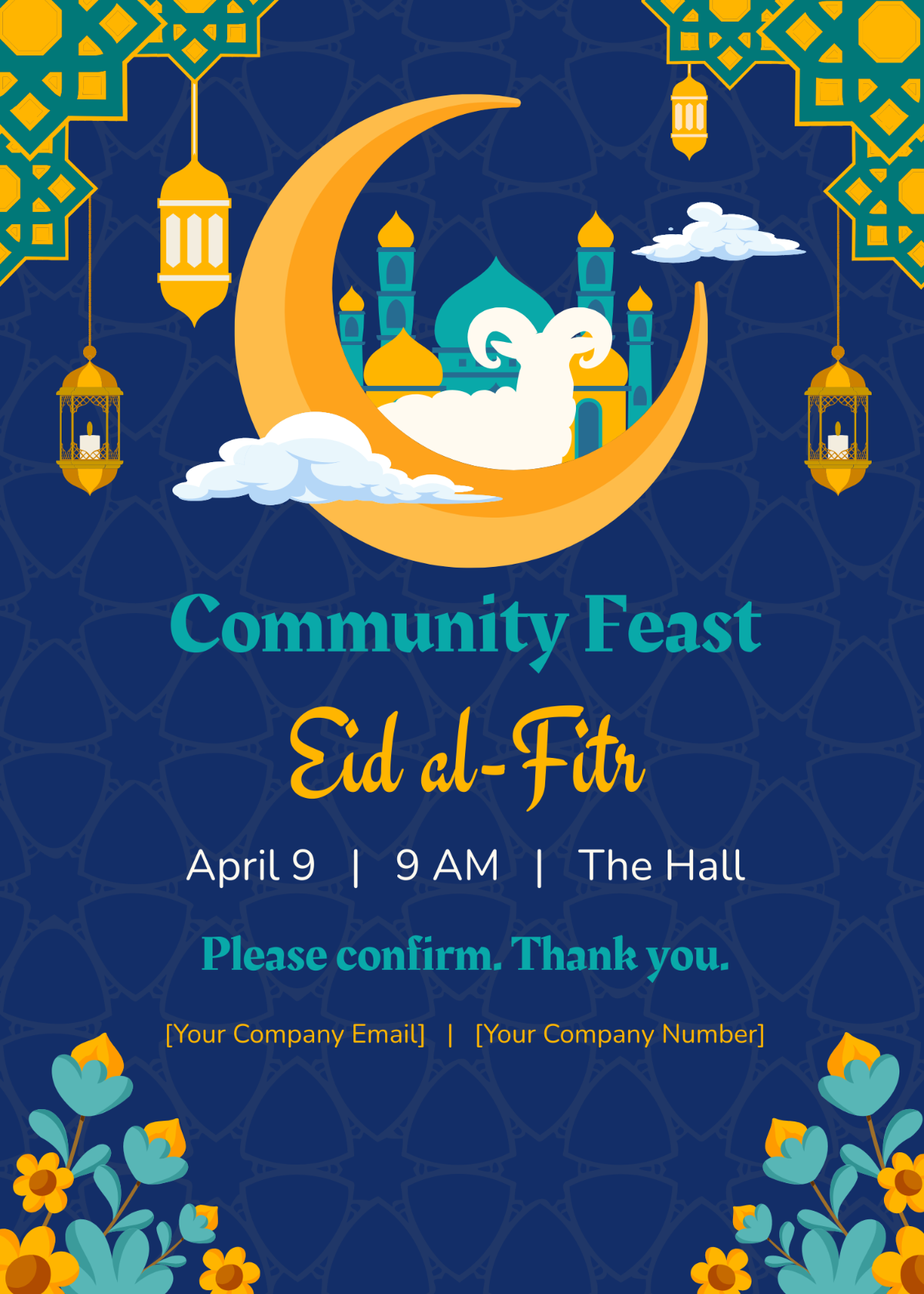 Free  Eid al-Fitr Invitation Card Template