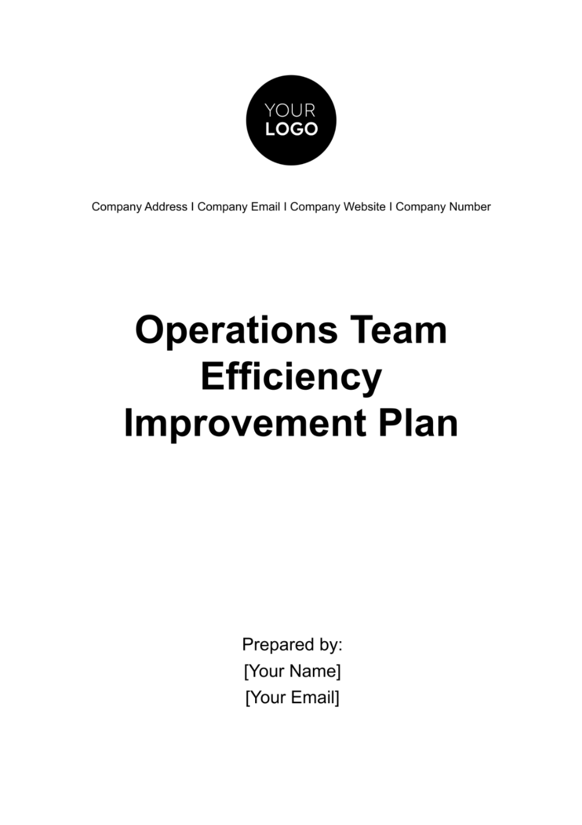 Free Operations Team Efficiency Improvement Plan Template