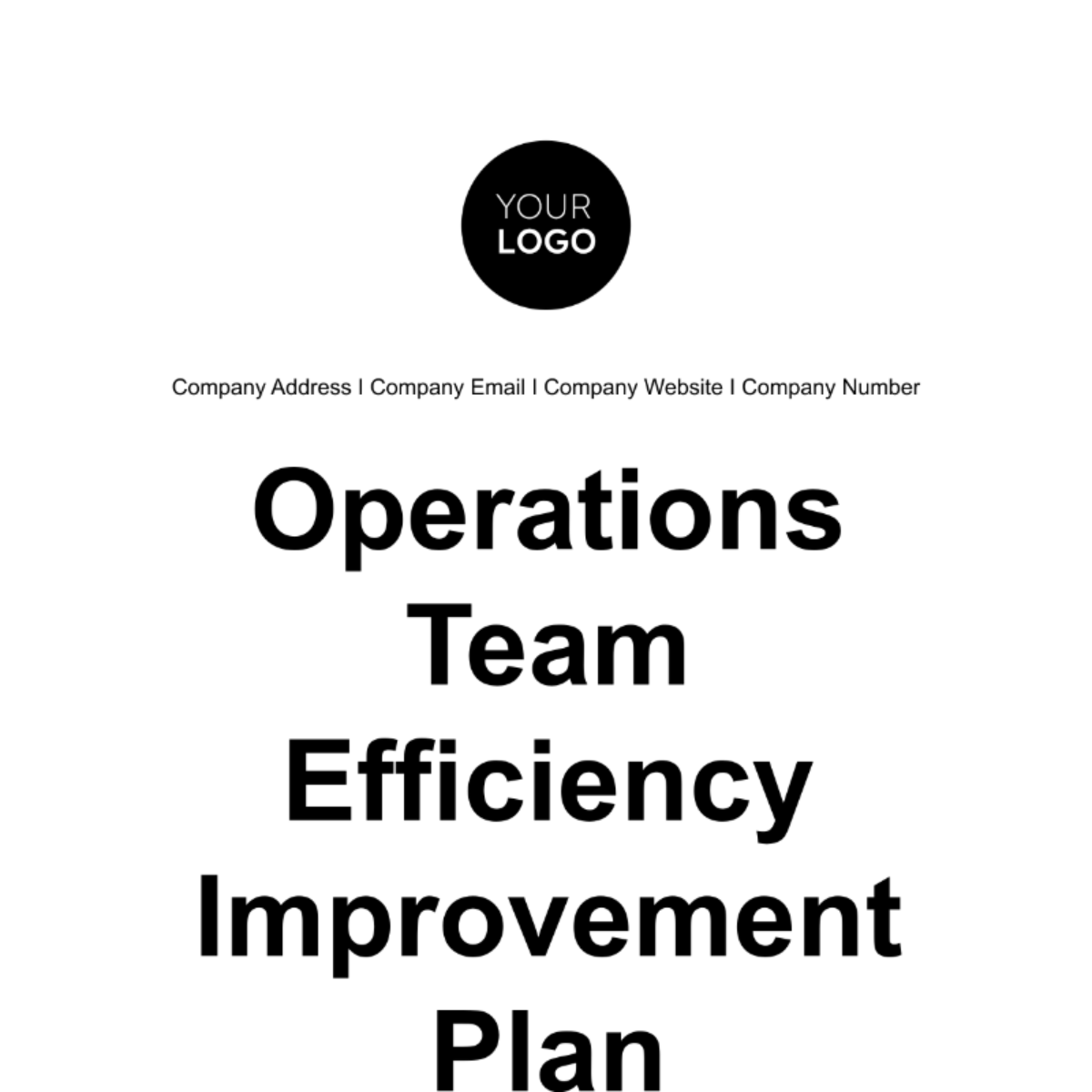Operations Team Efficiency Improvement Plan Template