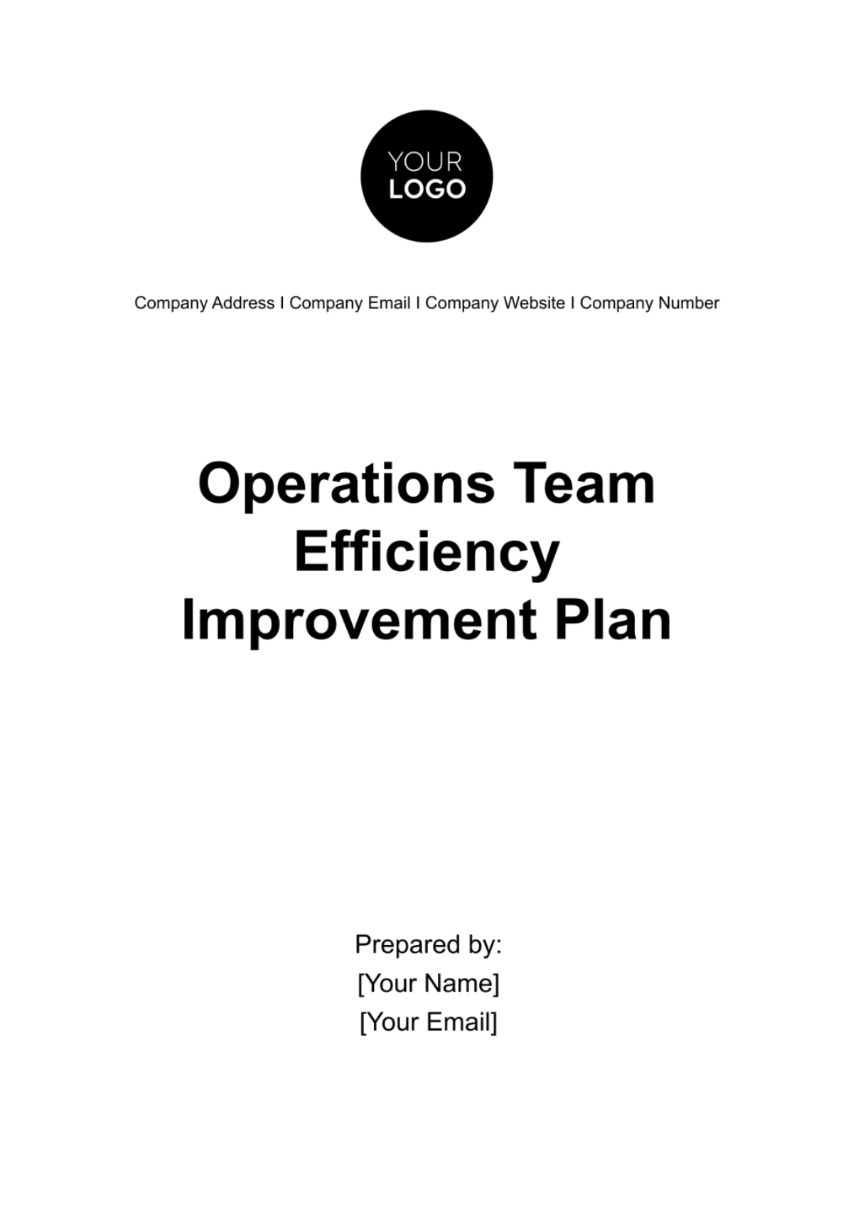 Operations Team Efficiency Improvement Plan Template - Edit Online & Download