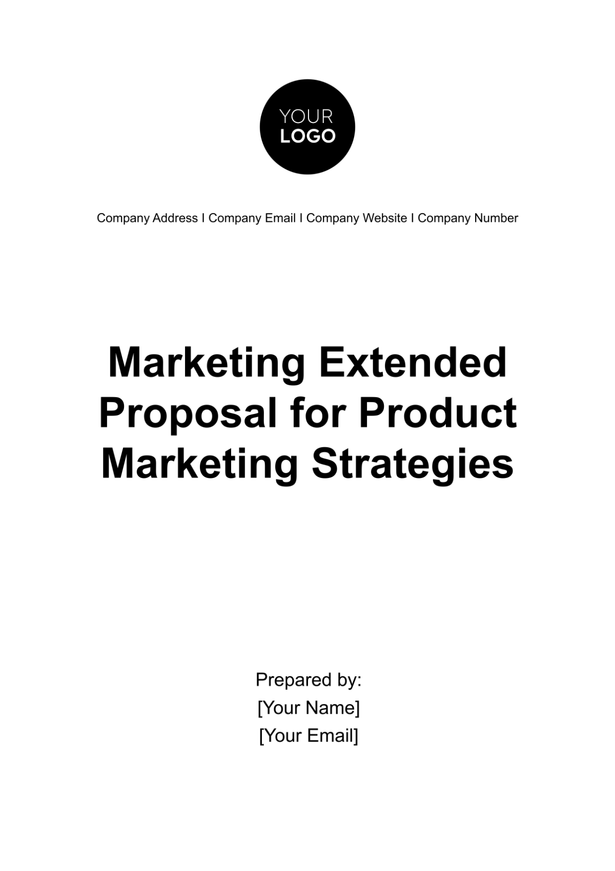 Marketing Extended Proposal for Product Marketing Strategies Template