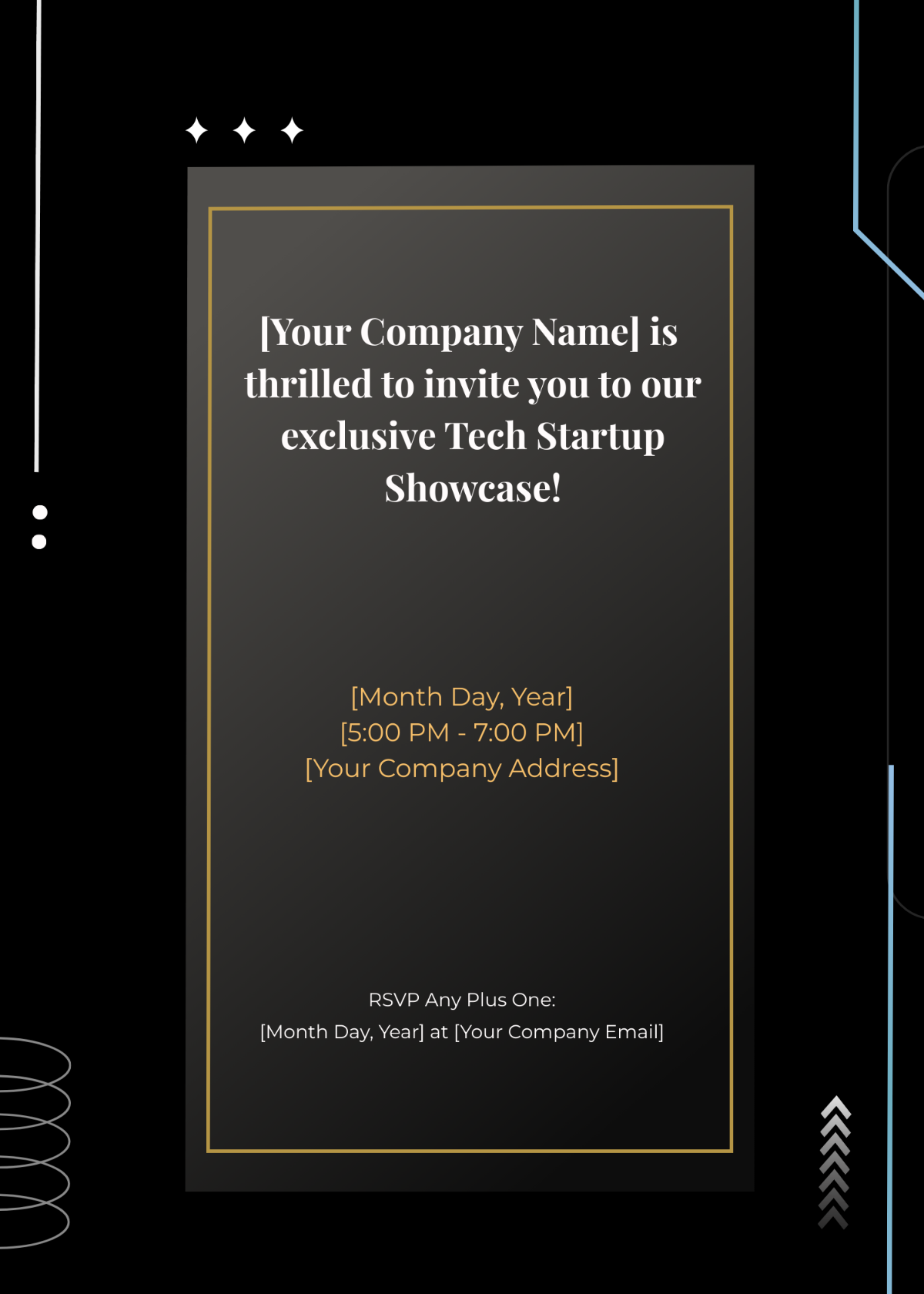 Free Tech Startup Showcase Invitation Card Template