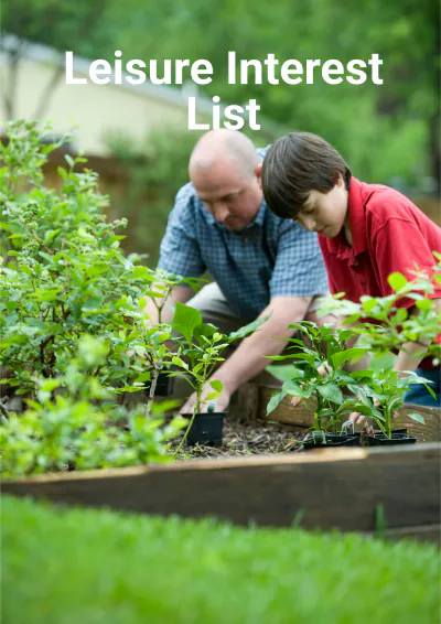 Free Leisure Interest List Template to Edit Online