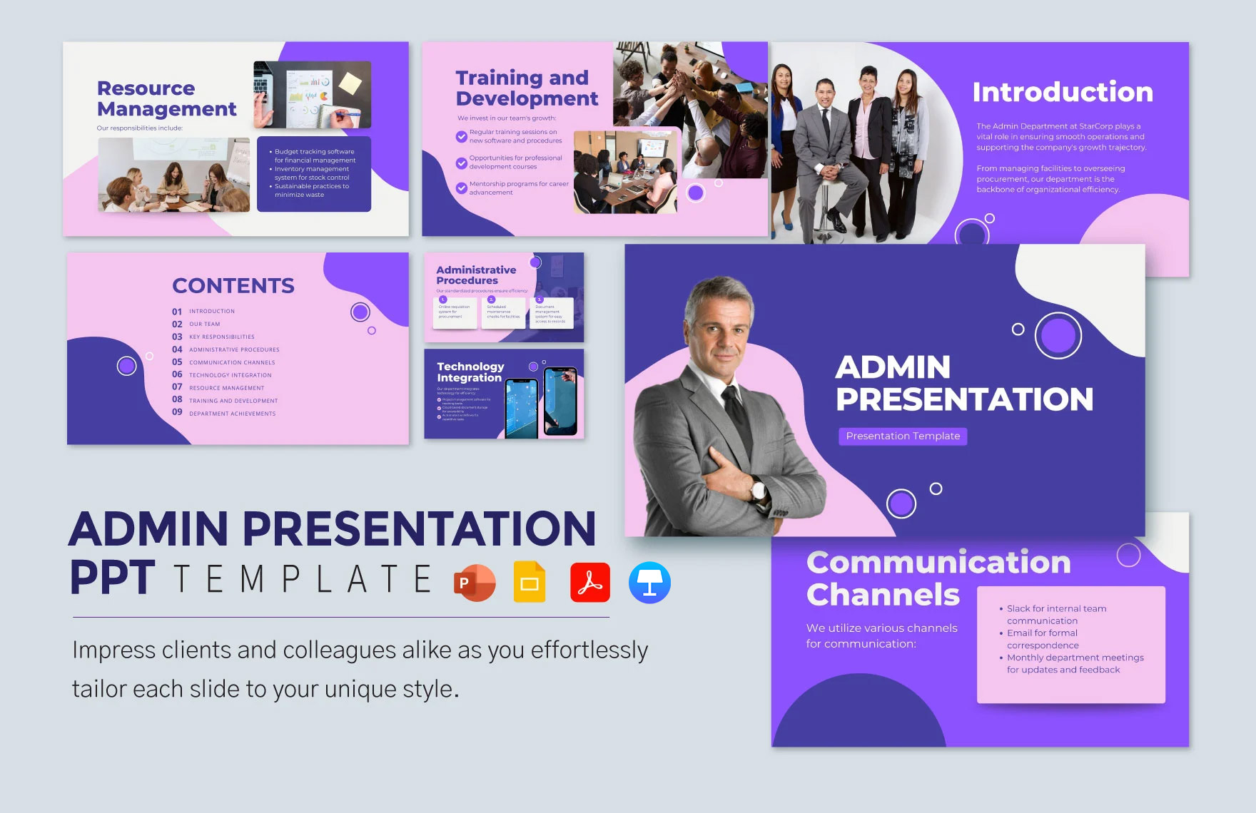 Admin Presentation PPT Template in PPT, PDF, Google Slides, Apple Keynote - Download | Template.net