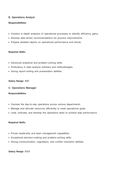 Free Operations Staff Career Pathway Report Template to Edit Online